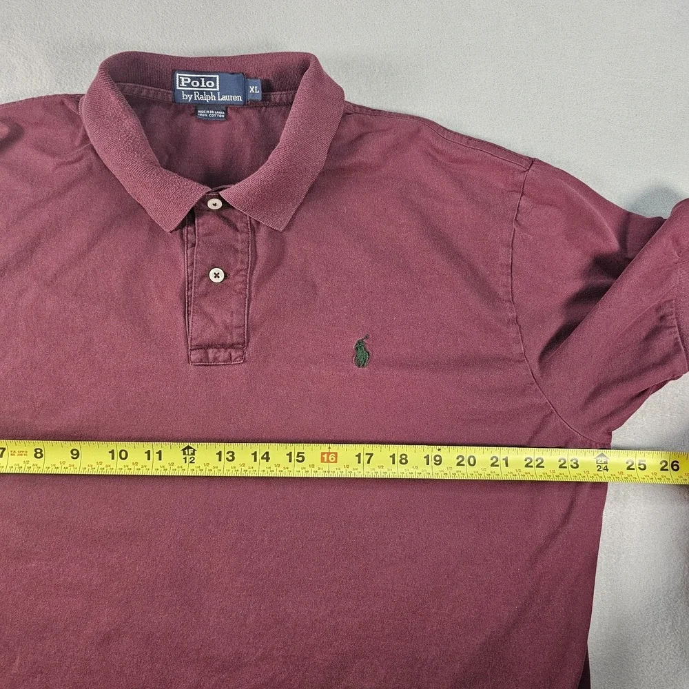 Polo Ralph Lauren Mens XL Burgundy Classic Fit Cotton Pony Logo Polo Shirt